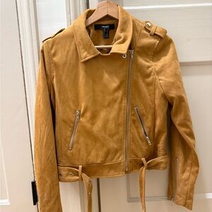 Forever 21 Mustard Faux Suede Moto Jacket – Size M